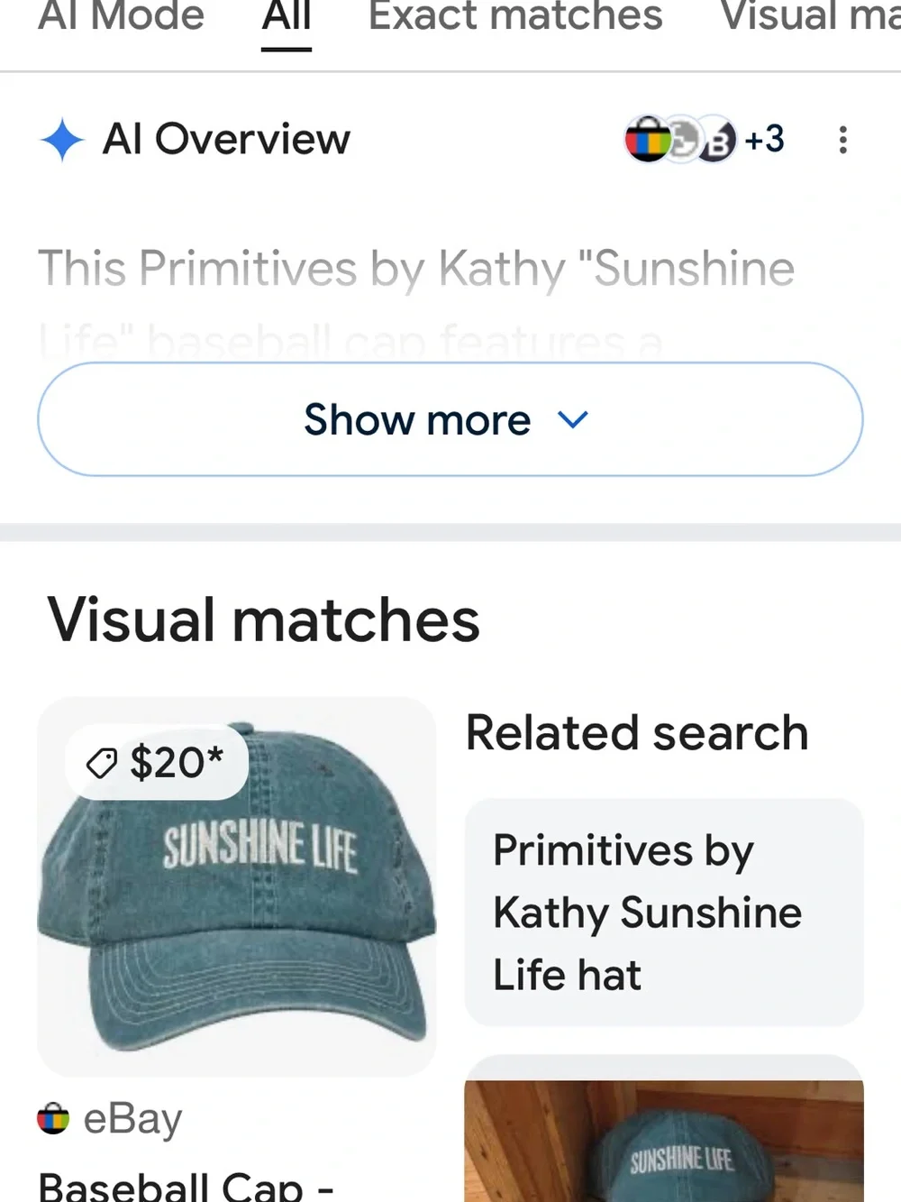 Primitives by Kathy Teal Baseball Cap with White Embroidery